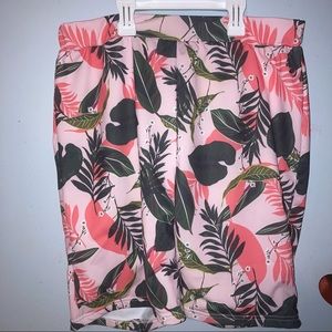NWOT | Pink Tropical Print Mens Swimming Trunks
